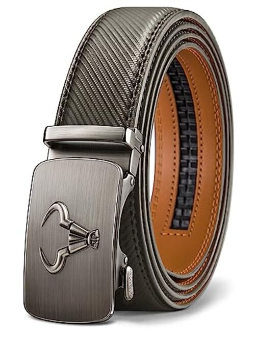 Mens Belt,Bulliant Designer Click Genuine Leather Ratchet Belt For Men, Size-Customized