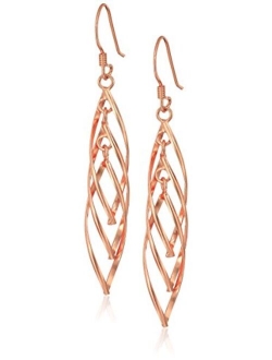 Sterling Silver Linear Swirl French Wire Earrings