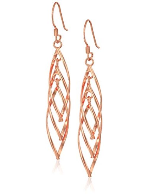 Sterling Silver Linear Swirl French Wire Earrings