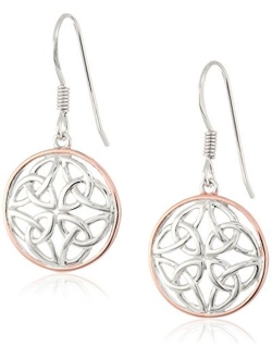 Sterling Silver Celtic Knot Round Drop Wire Earrings