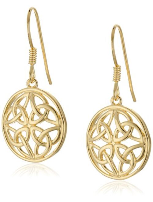 Sterling Silver Celtic Knot Round Drop Wire Earrings