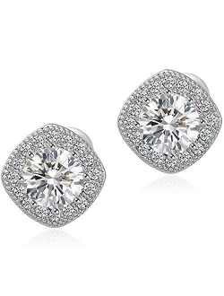 Earrings for Women Cubic Zirconia Stud Earrings Round 10MM Gift Box