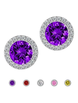 Earrings for Women Cubic Zirconia Stud Earrings Round 10MM Gift Box