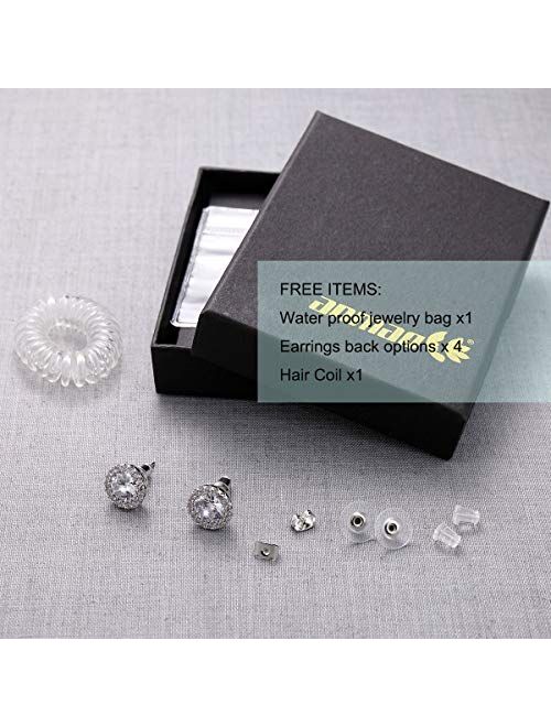 Earrings for Women Cubic Zirconia Stud Earrings Round 10MM Gift Box