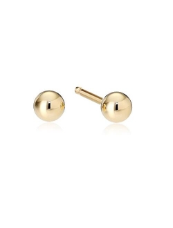 Plated Sterling Silver Polished Ball Stud Earrings