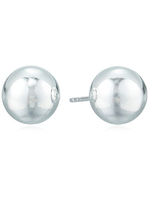 Amazon Essentials Plated Sterling Silver Polished Ball Stud Earrings