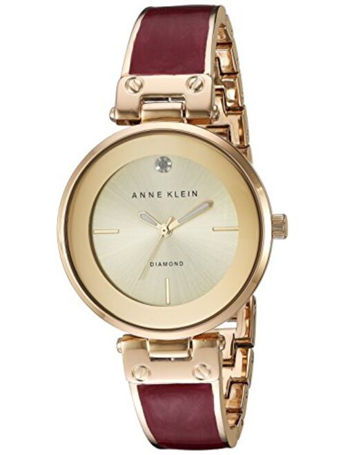 Anne Klein Women's Diamond-Accented Dial Bangle Watch