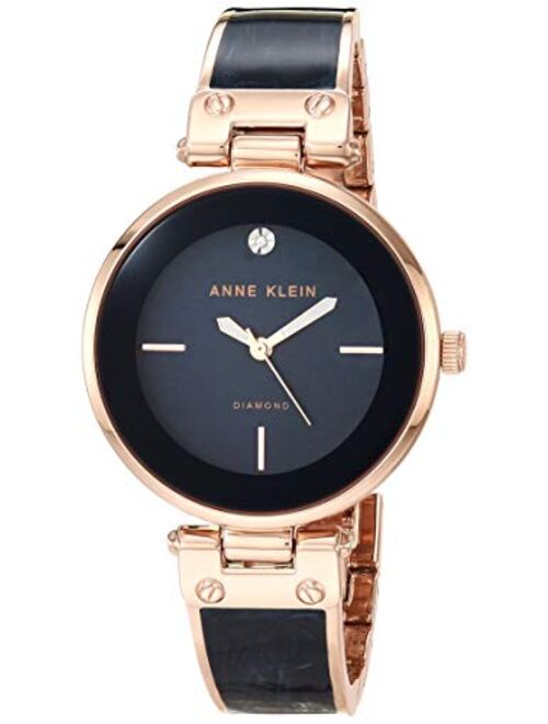 Anne Klein Women's Diamond-Accented Dial Bangle Watch