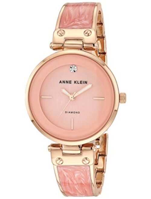 Anne Klein Women's Diamond-Accented Dial Bangle Watch