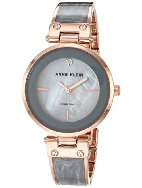 Anne Klein Women's Diamond-Accented Dial Bangle Watch