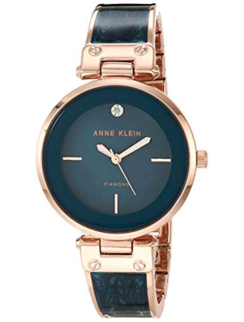 Anne Klein Women's Diamond-Accented Dial Bangle Watch