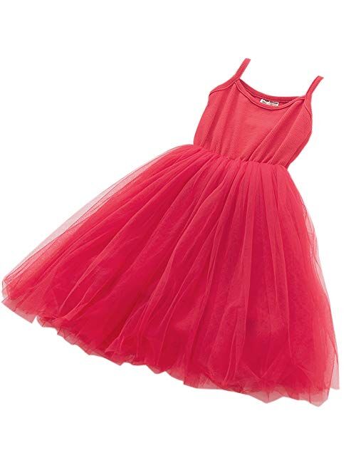 Baby Girls Tutu Dress Sleeveless Infant Toddler Sundress Tulle Bubble 5 Layers