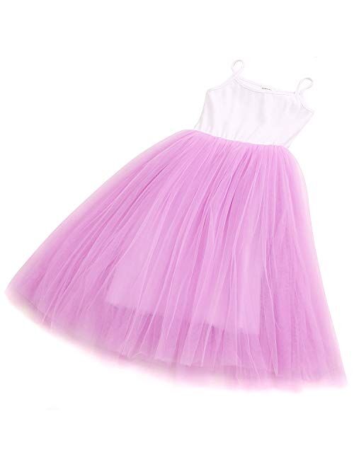 Baby Girls Tutu Dress Sleeveless Infant Toddler Sundress Tulle Bubble 5 Layers