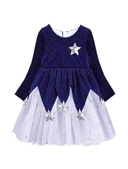 Toddler Flower Girl Dress Winter Long Sleeve Tutu Party Dresses for Girls 3-7 Years