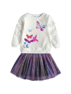 Toddler Flower Girl Dress Winter Long Sleeve Tutu Party Dresses for Girls 3-7 Years