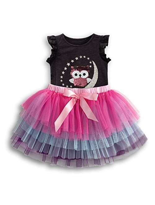 VIKITA Toddler Flower Girl Dress Winter Long Sleeve Tutu Party Dresses for Girls 3-7 Years