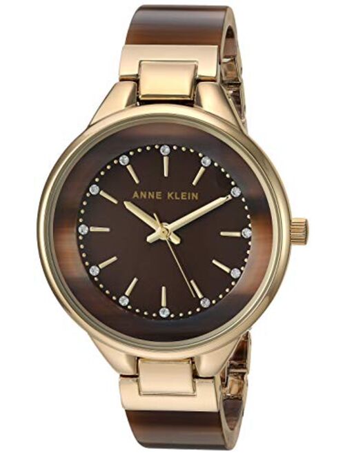 Anne Klein Women's Swarovski Crystal Accented Resin Bangle Watch