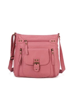 KL928 Crossbody Bags for Women Shoulder Purses and Handbags, PU Washed Leather