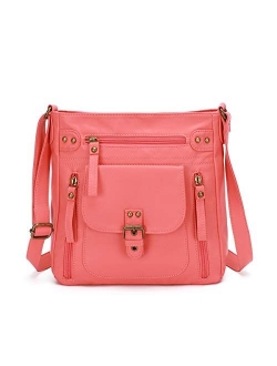 KL928 Crossbody Bags for Women Shoulder Purses and Handbags, PU Washed Leather