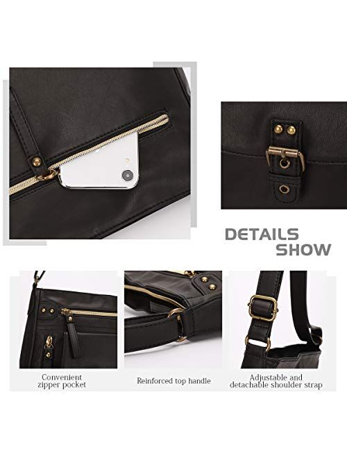 KL928 Crossbody Bags for Women Shoulder Purses and Handbags, PU Washed Leather