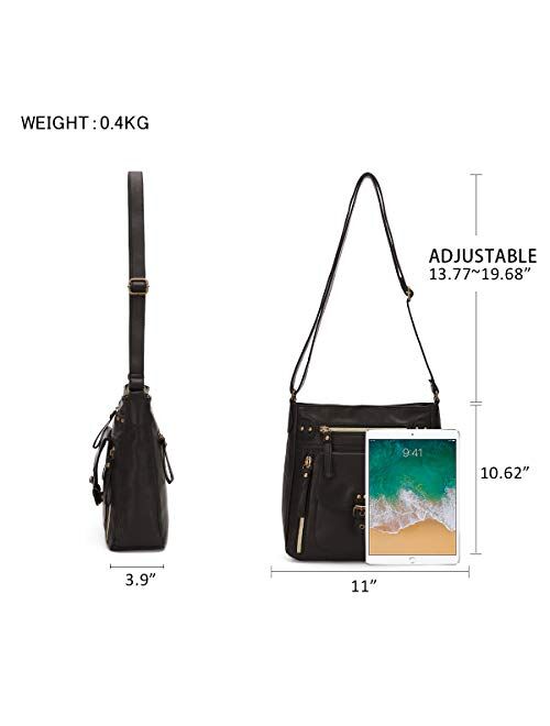 KL928 Crossbody Bags for Women Shoulder Purses and Handbags, PU Washed Leather