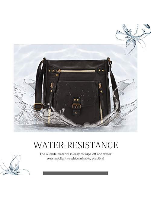 KL928 Crossbody Bags for Women Shoulder Purses and Handbags, PU Washed Leather