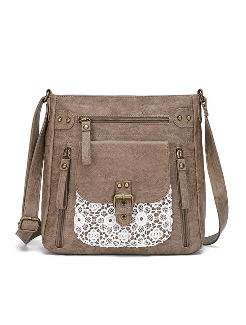 KL928 Crossbody Bags for Women Shoulder Purses and Handbags, PU Washed Leather