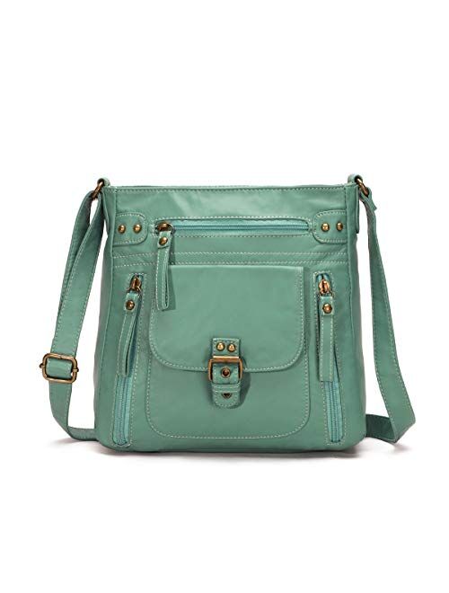 KL928 Crossbody Bags for Women Shoulder Purses and Handbags, PU Washed Leather