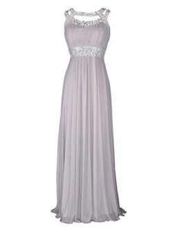 conail Coco Women Ruched Waist Rhinestone Casual Formal Long Wedding Bridesmaid Dress 6002