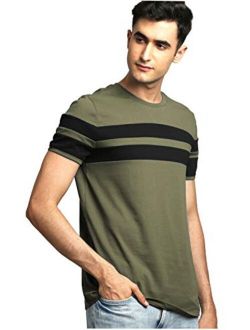 AELOMART Men's Cotton Crew Neck Short Sleeve T Shirt