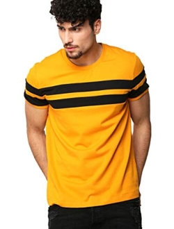 AELOMART Men's Cotton Crew Neck Short Sleeve T Shirt