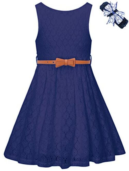 BINPAW Girls' Lace Dress with Belt