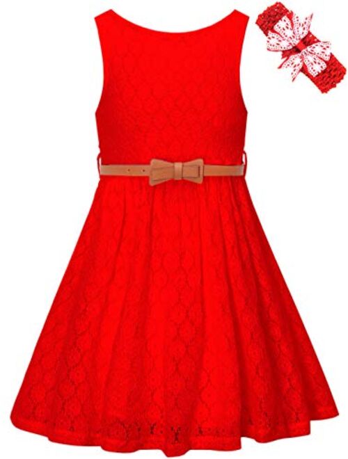 BINPAW Girls' Lace Dress with Belt