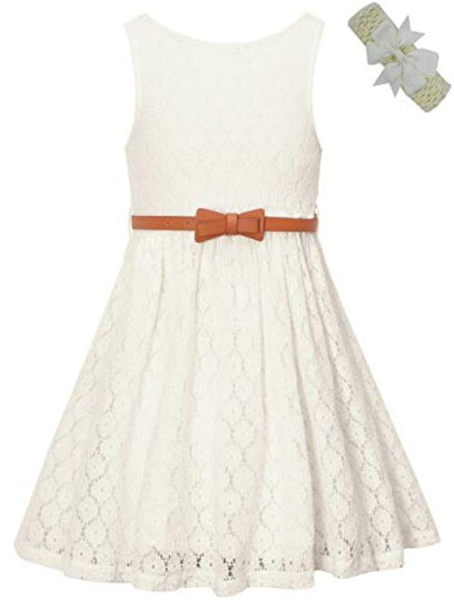 BINPAW Girls' Lace Dress with Belt