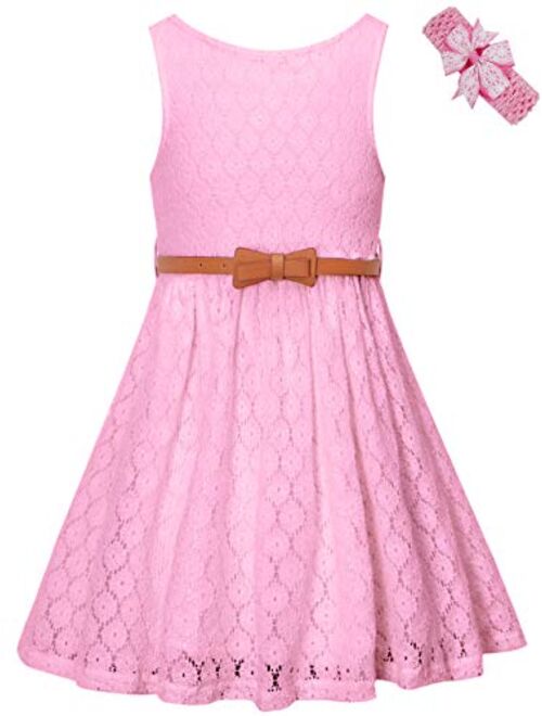 BINPAW Girls' Lace Dress with Belt