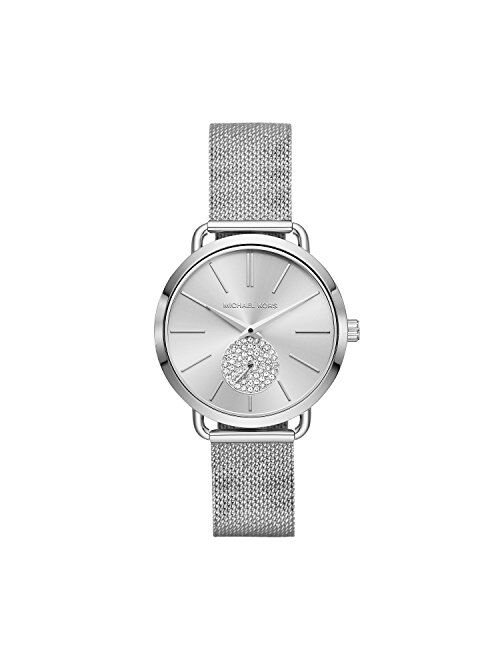 Michael Kors Women's Stainless Steel Quartz Watch with Leather Strap