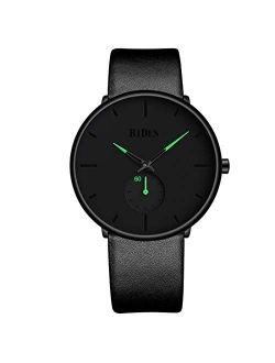 Mens Watches Minimalist Ultra Thin Waterproof Fashion Dressy Wrist Watch for Men Business Casual Luxury Quartz Analog Watch