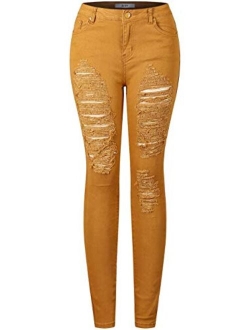 2LUV Women's Distressed Skinny Jeans