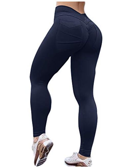 Hioinieiy Women's High Waist Ruched Butt Lifting Booty Enhancing Yoga Pants Leggings