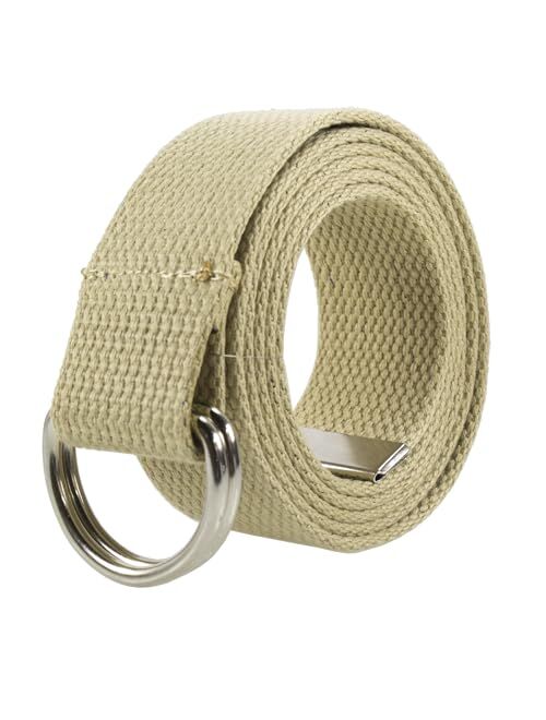 Gelante Canvas Web D Ring Belt Silver Buckle Military Style for men & women 1 or 3 pcs