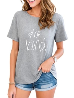 Be Kind T Shirts Women Cute Graphic Blessed Shirt Funny Inspirational Teacher Fall Tees Tops