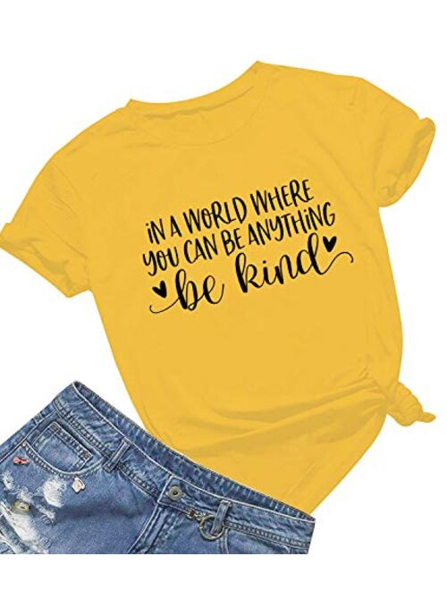 Be Kind T Shirts Women Cute Graphic Blessed Shirt Funny Inspirational Teacher Fall Tees Tops