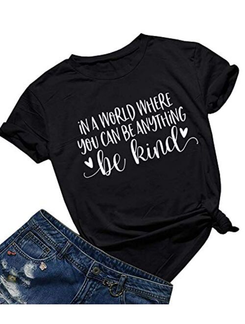 Be Kind T Shirts Women Cute Graphic Blessed Shirt Funny Inspirational Teacher Fall Tees Tops