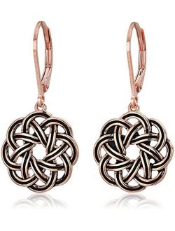 Sterling Silver Celtic Knot Lever-Back Drop Earrings