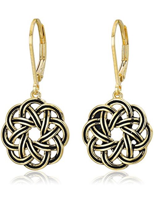 Sterling Silver Celtic Knot Lever-Back Drop Earrings