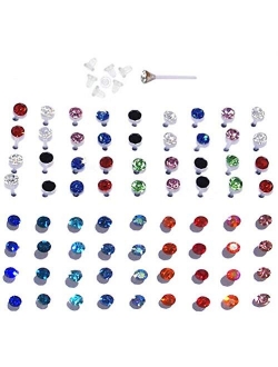 Set of Nylon Posts Plastic Posts Crystal Stud Hypoallergenic Earrings