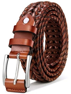 Mens Belts,Bulliant Leather Woven Braided Belts for Mens Casual Jeans Golf Pants,Anyfit,Gift Boxed