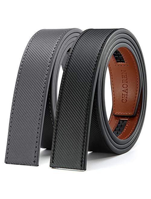 CHAOREN Ratchet Belt Replacement Strap 1 3/8, Leather Belt Strap for 40MM Slide Click Buckle