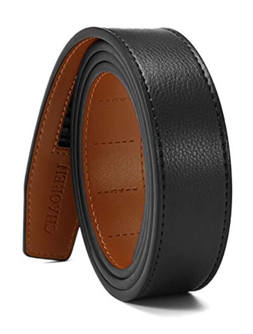 CHAOREN Ratchet Belt Replacement Strap 1 3/8, Leather Belt Strap for 40MM Slide Click Buckle