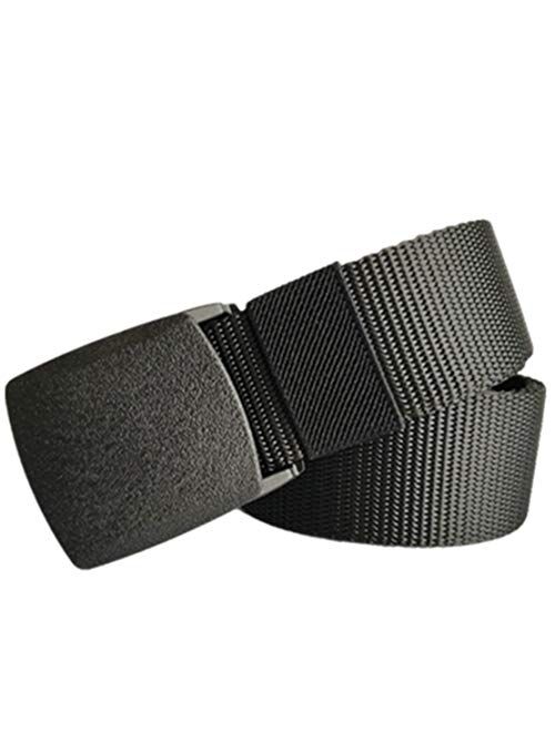 [3 Pack] Nylon Military Tactical Men Belt Webbing Canvas Outdoor Web Belt with Plastic Buckle Fits Pant Up to 45"